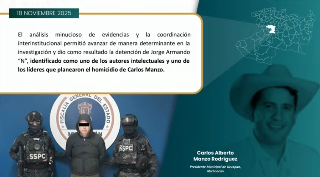 Arr3stado en Morelia, uno de los presuntos autores intelectuales del as3sinato de Carlos Manzo 
