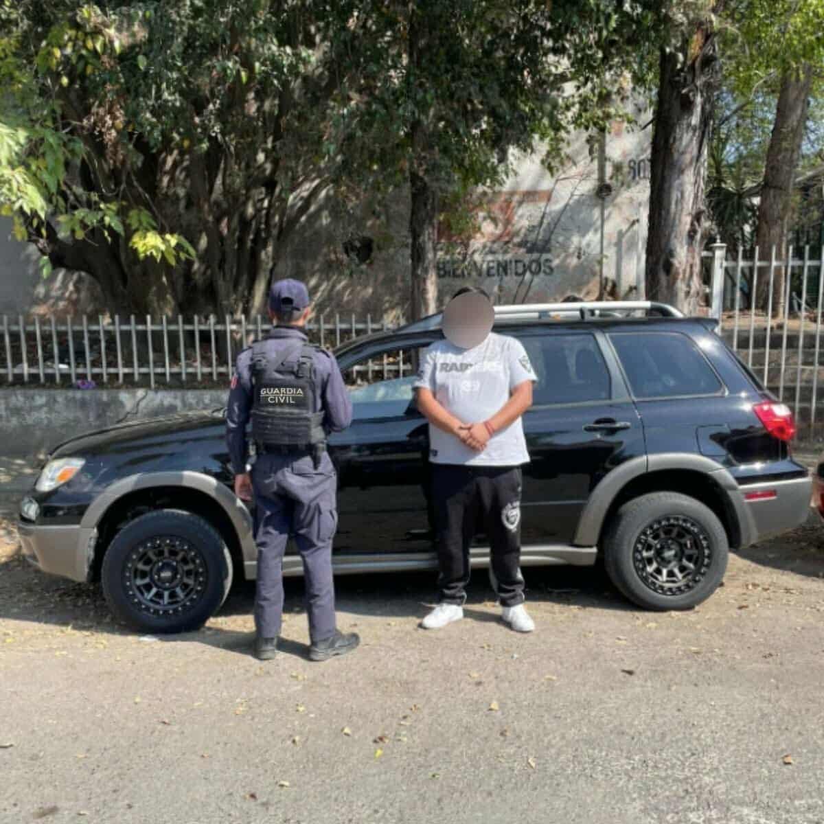 GC detiene a sujeto y recupera vehículo robado, en Morelia 