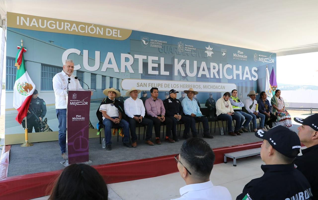Inaugura Bedolla Cuartel Kuarichas para reforzar la seguridad en la Meseta Purépecha
