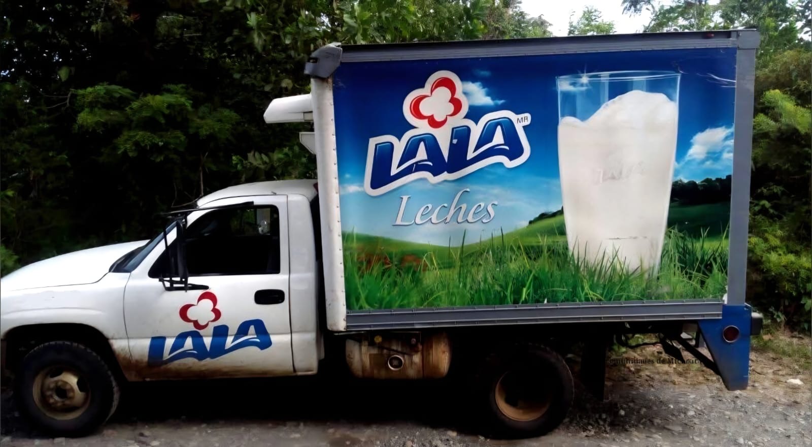 Delincuentes disparan contra camioneta repartidora de lácteos, en un intento de robo