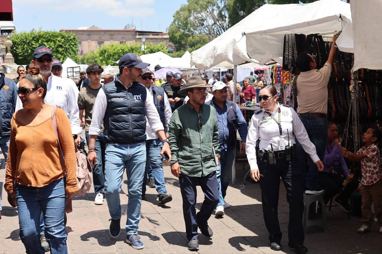 Encabeza Yankel Benítez recorrido de seguridad y protección civil en el centro de Morelia